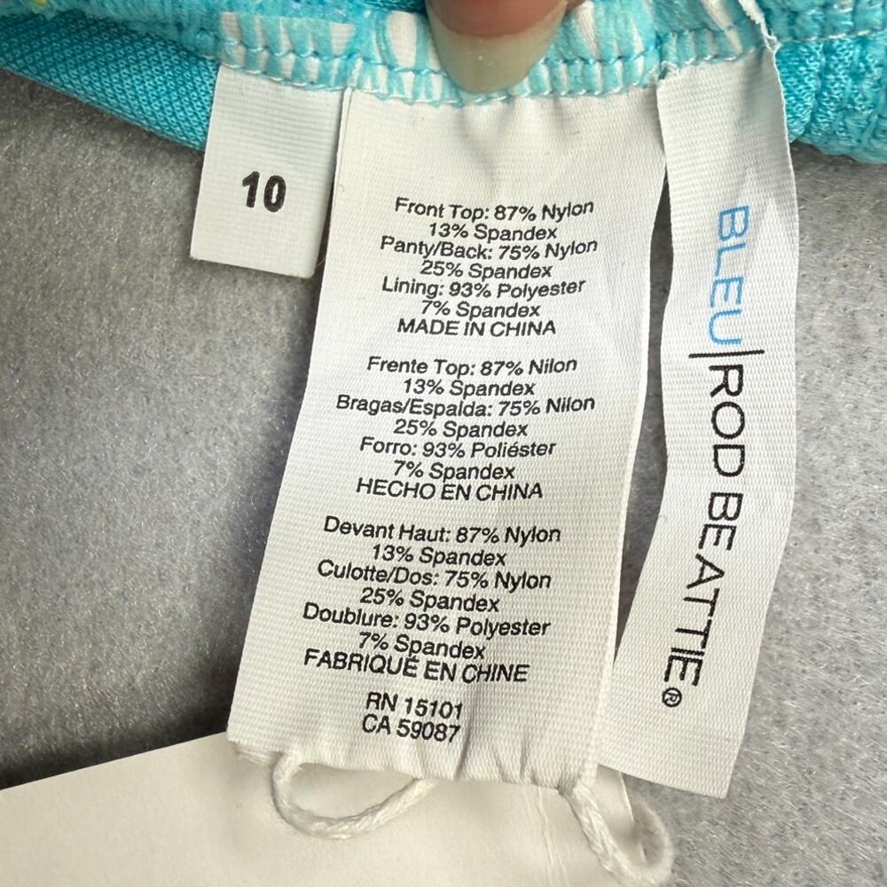 BLEU BY ROD BEATTIE Kore Shirred Bandeau One-Piece Swimsuit Multi 10 $125 - Picture 11 of 11